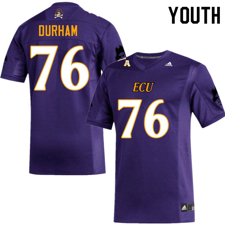 Youth #76 Avery Durham ECU Pirates College Football Jerseys Sale-Purple